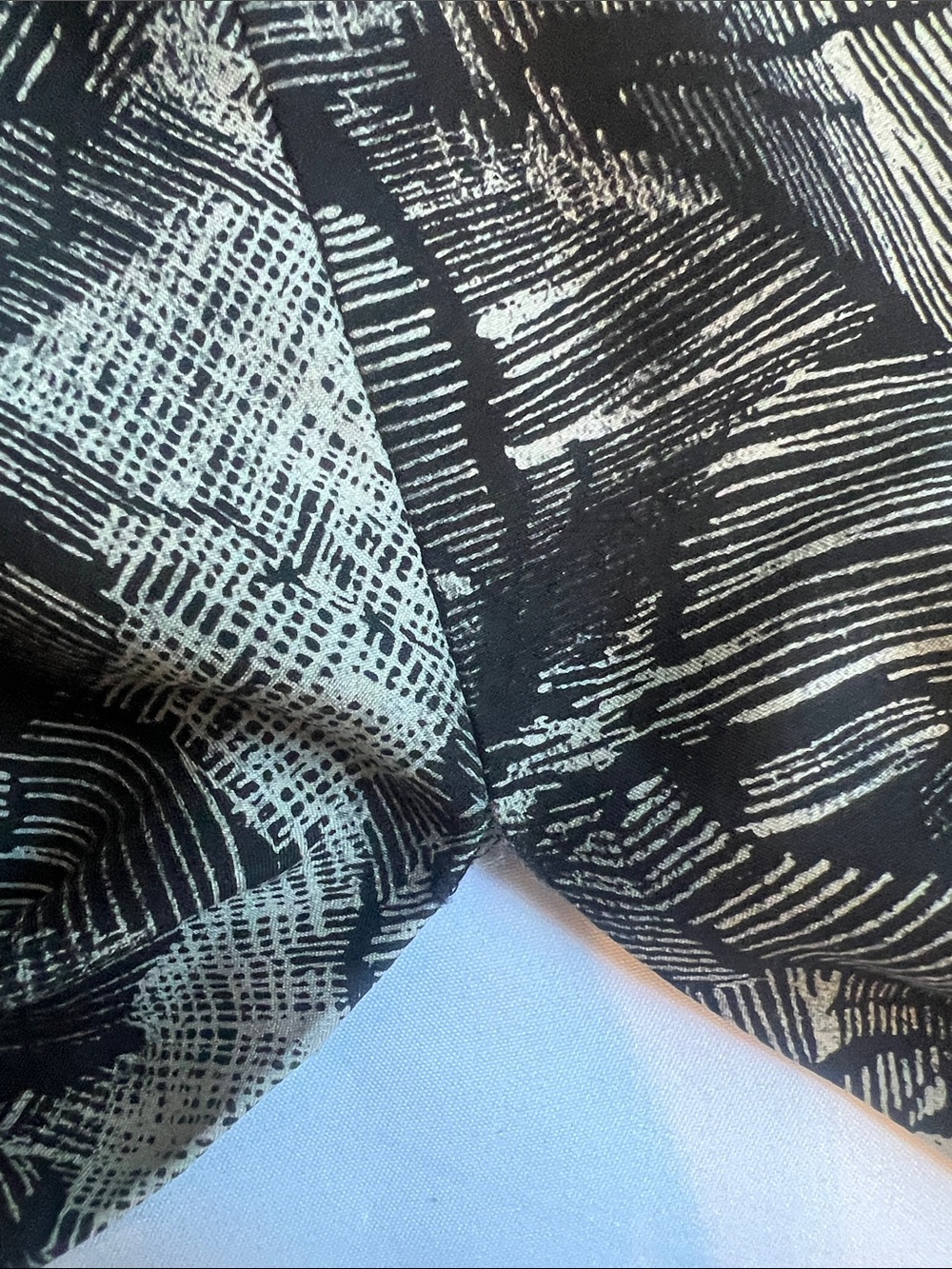 Banana Republic Sz 10 Silk/Wool Black/Light Gray Abstract Sleeveless Dress - Picture 7 of 11